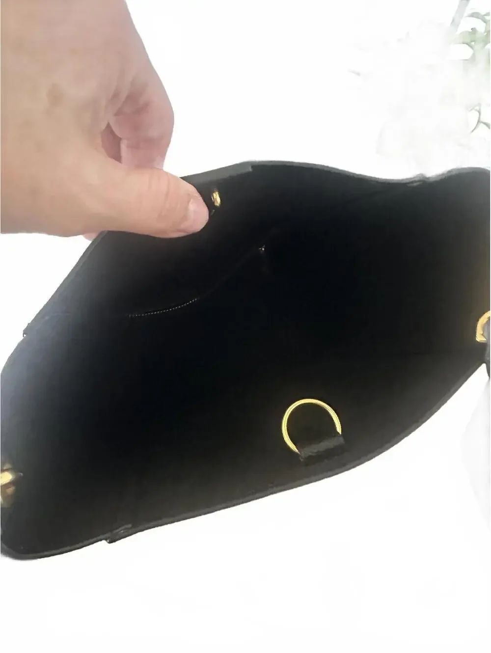 Celine Sangle Small Black Grained Calfskin Bucket Bag - Picture 9 of 9